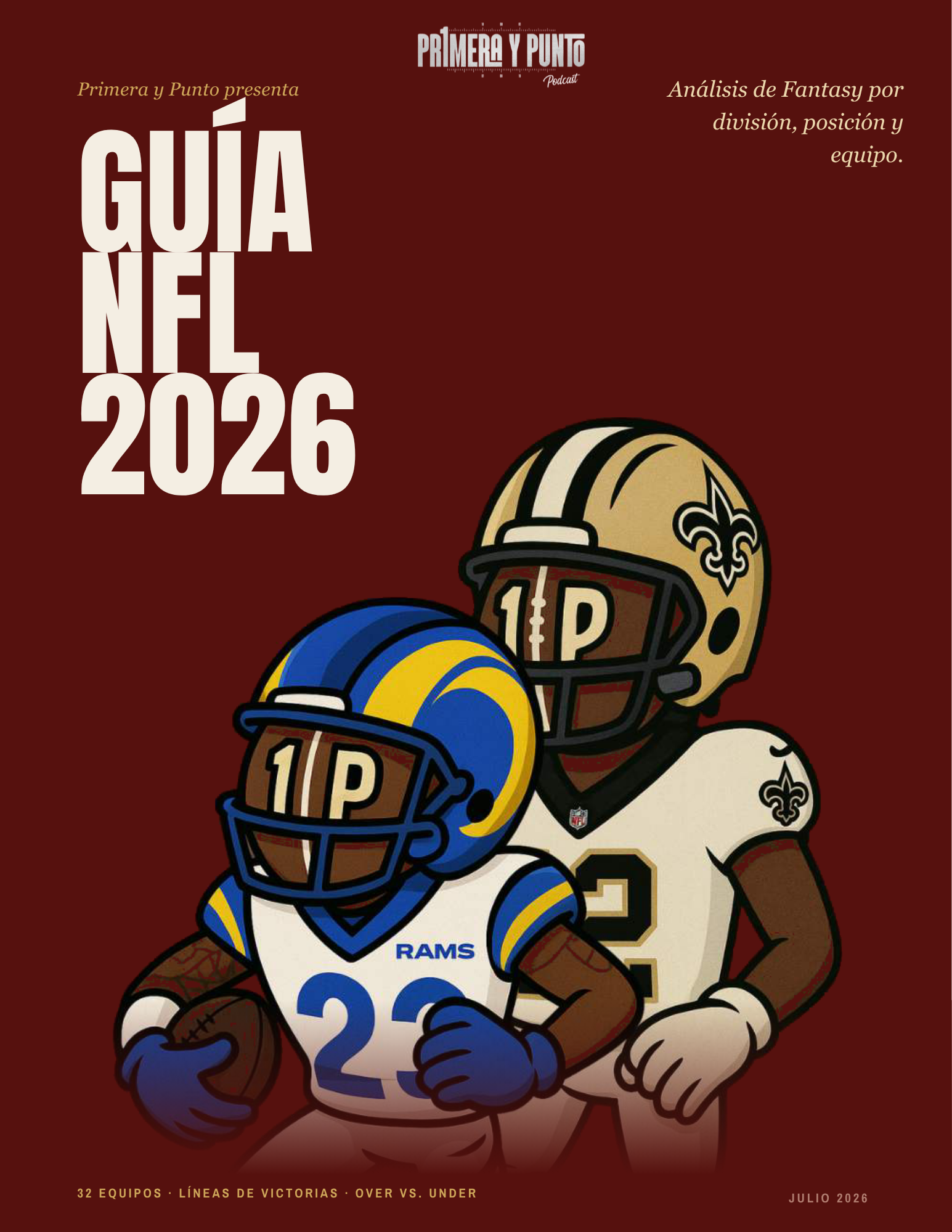 Guía NFL 2026 & Manual Fantasy Football por Primera y Punto