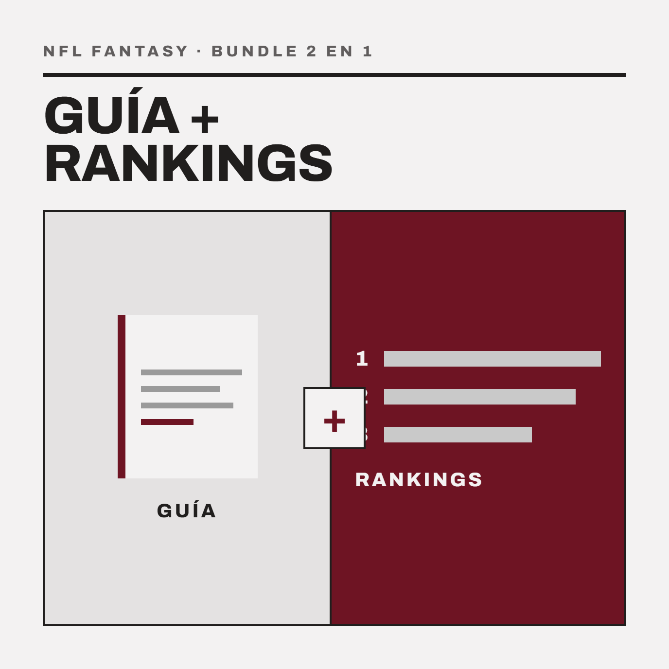 Bundle - Guía de NFL Temporada de 2026 + Rankings Top 200